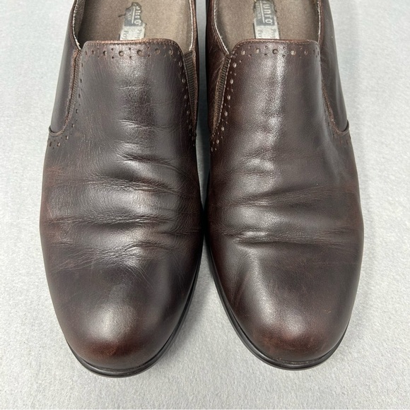 Munro Brown Leather Elastic Gusset Comfort Slip On Loafers Work Shoes 9.5M - Picture 5 of 12